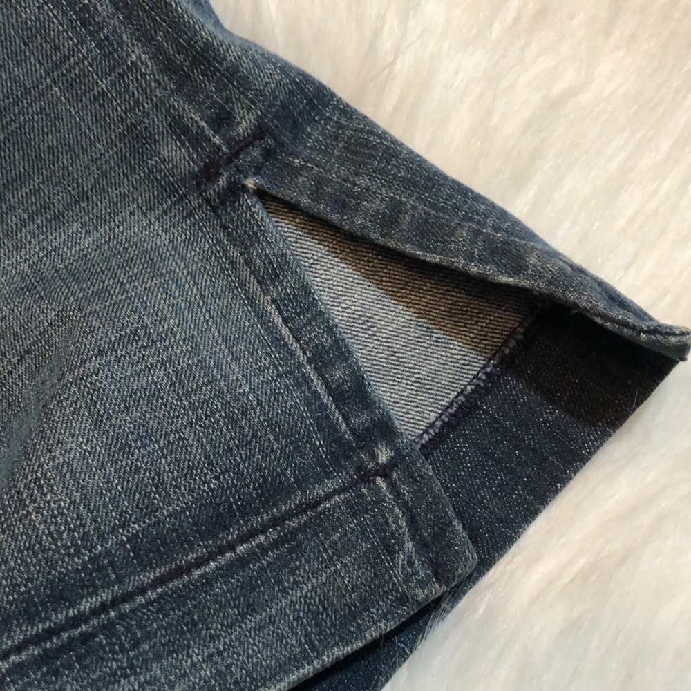 7 For All Mankind Blue Denim Mini Skirt - Picture 6 of 6